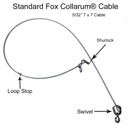 COLLARUM® Replacement Cable - 5/32" w/Shurlock -Fox (no spring)