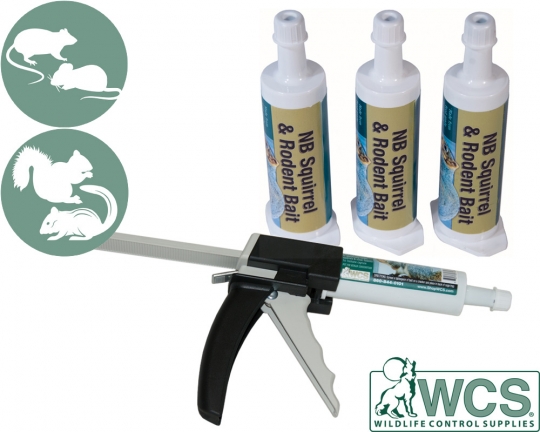 WCS™ NB Bait Tube Gun Kit (includes Gun & 3 Tubes), Wildlife Control  Supplies
