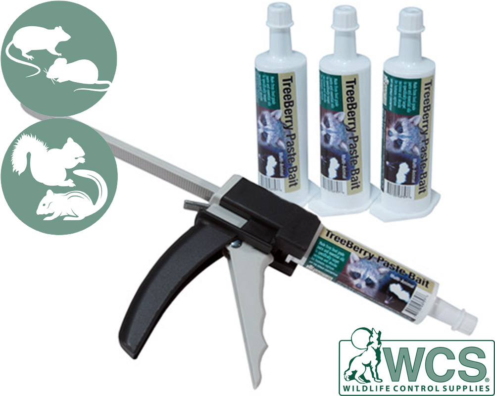 WCS™ TreeBerry Tube Bait Gun Kit (includes Gun & 3 Tubes), Wildlife  Control Supplies