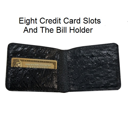 Men's Genuine Beaver Tail Leather Bifold Wallet - Black - Real Leather Interior By Damco