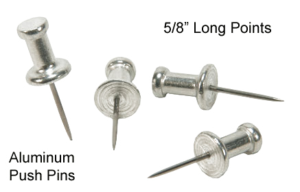 100 Fur Handling Push Pins 5/8" Aluminum Pelt Handling 